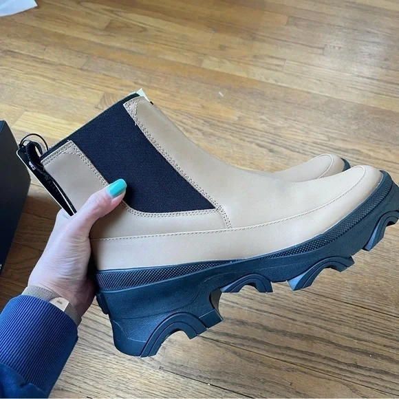 NEW Sorel Brex Chelsea Boot Waterproof Tawny Buff Black LL6060-253 Sz 11 NWT - Picture 3 of 6
